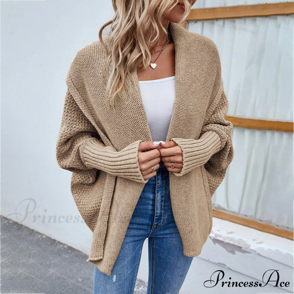 Arm Batwing Cardigan Khaki / S