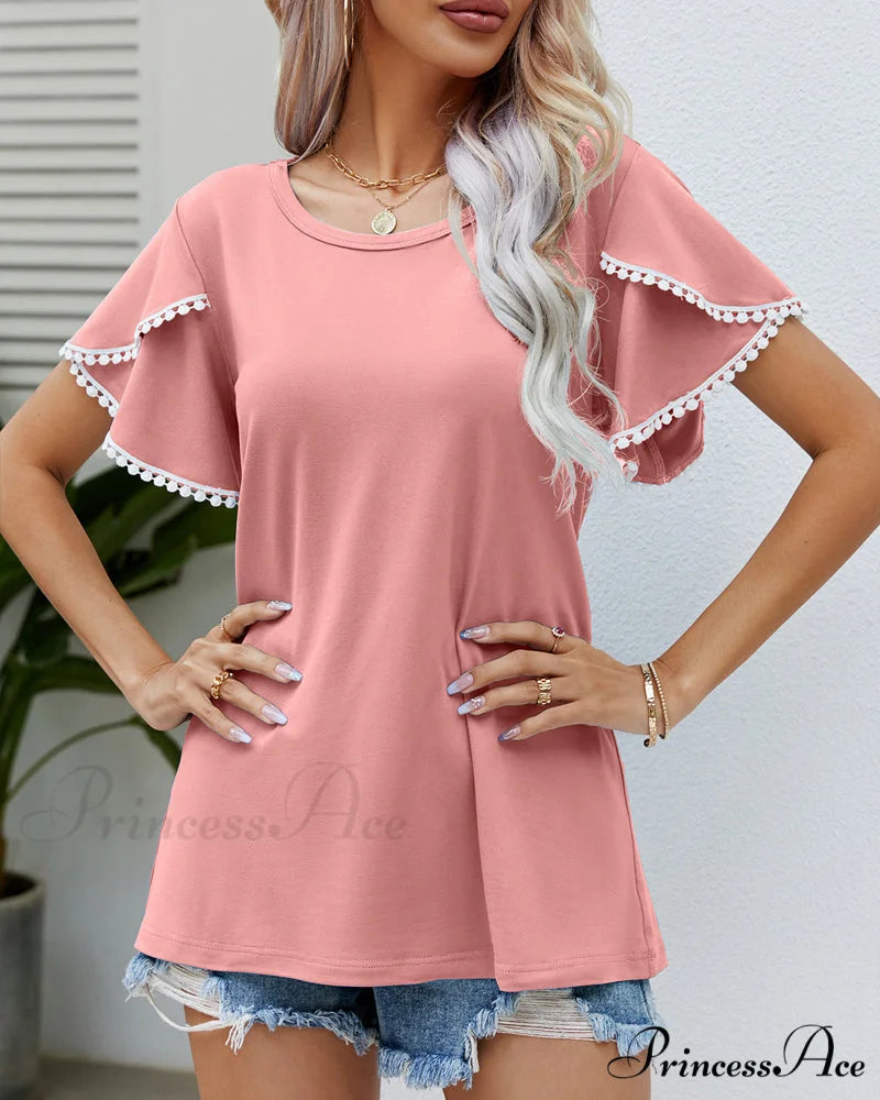 Arm Brief Neck Round T-shirt