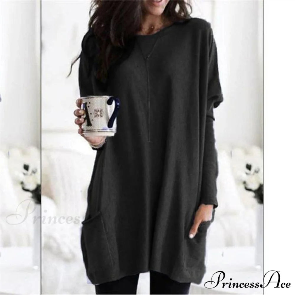 Arm Long Casual with Women’s Top Pocket Black / S