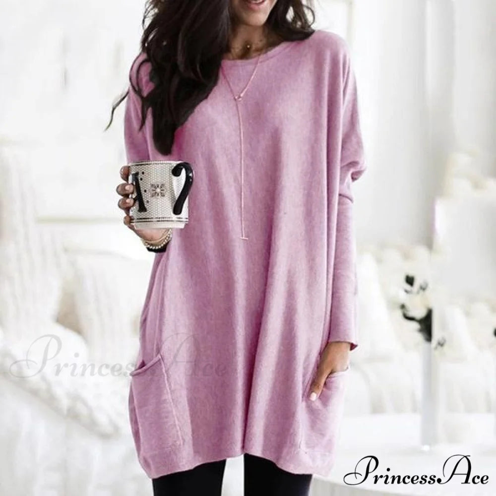 Arm Long Casual with Women’s Top Pocket Pink / S