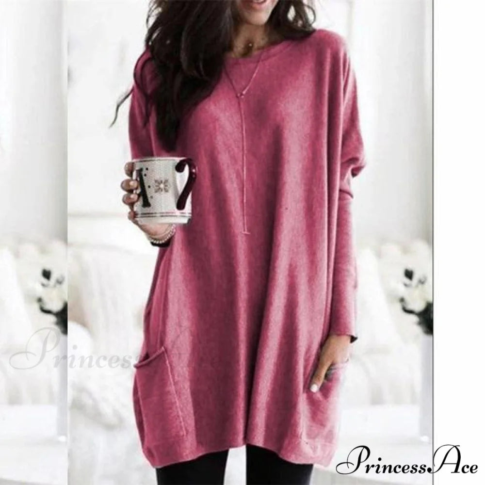 Arm Long Casual with Women’s Top Pocket Red / S