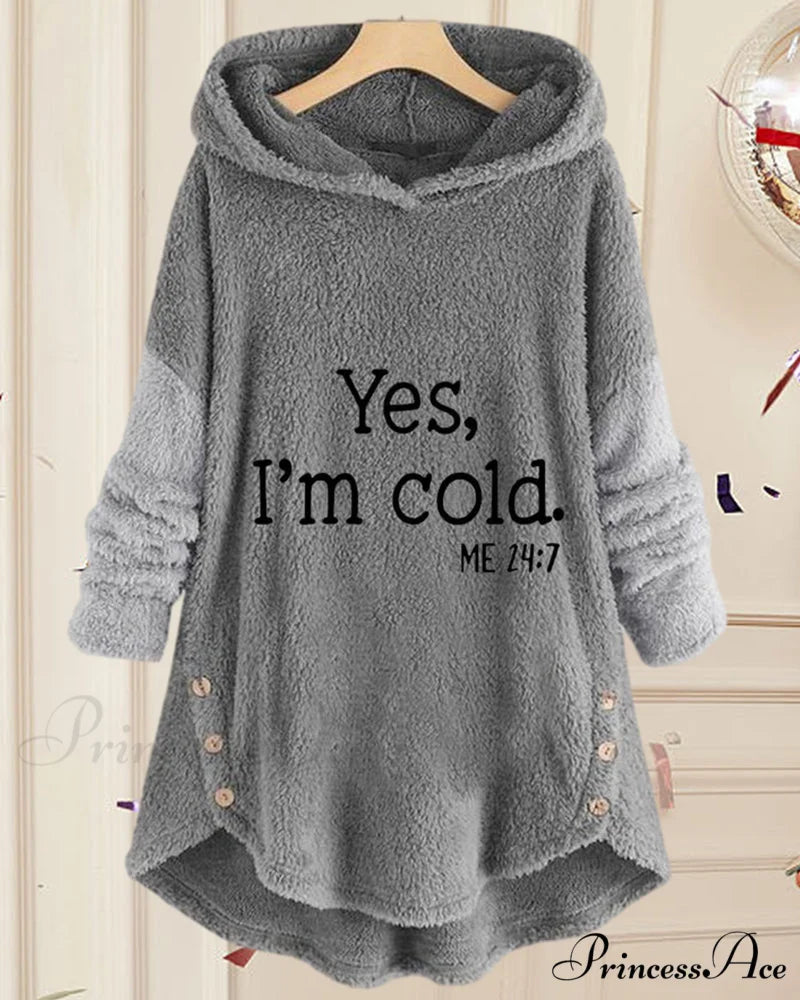 Arm Long Hoodie Top Tunic Casual with Print