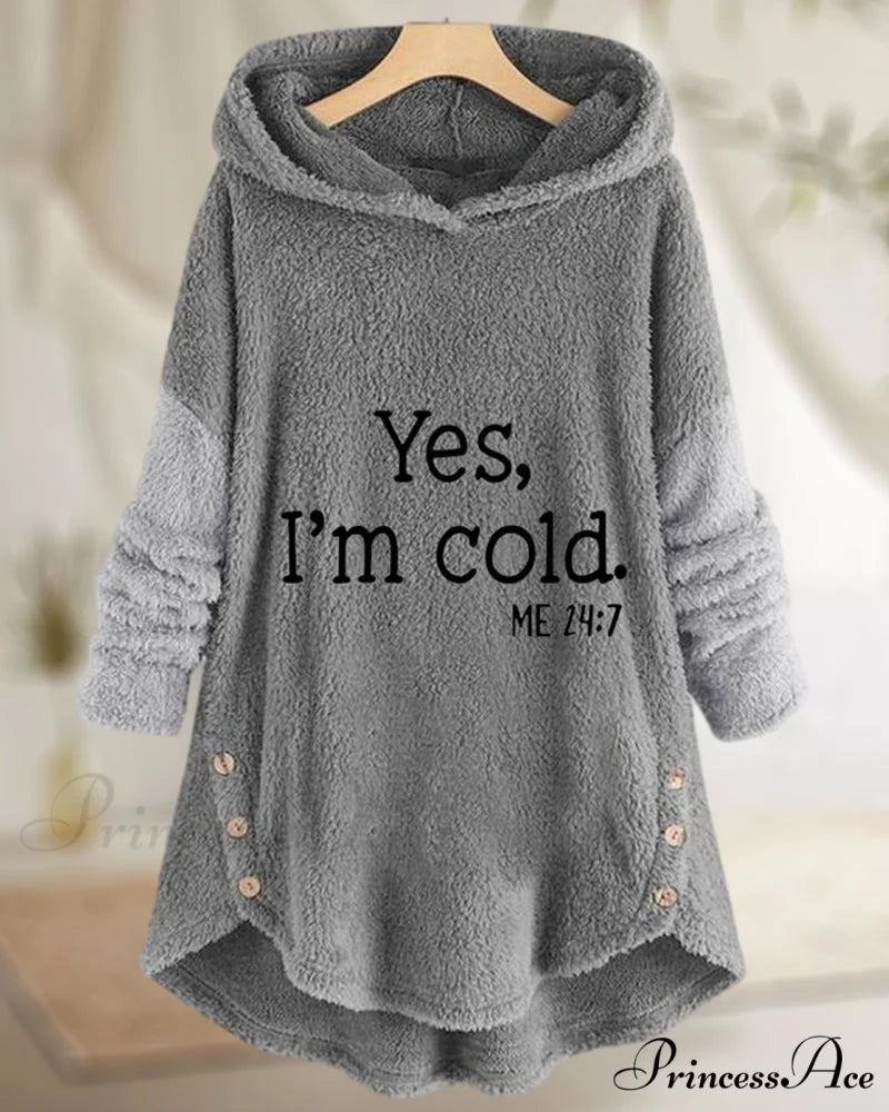 Arm Long Hoodie Top Tunic Casual with Print