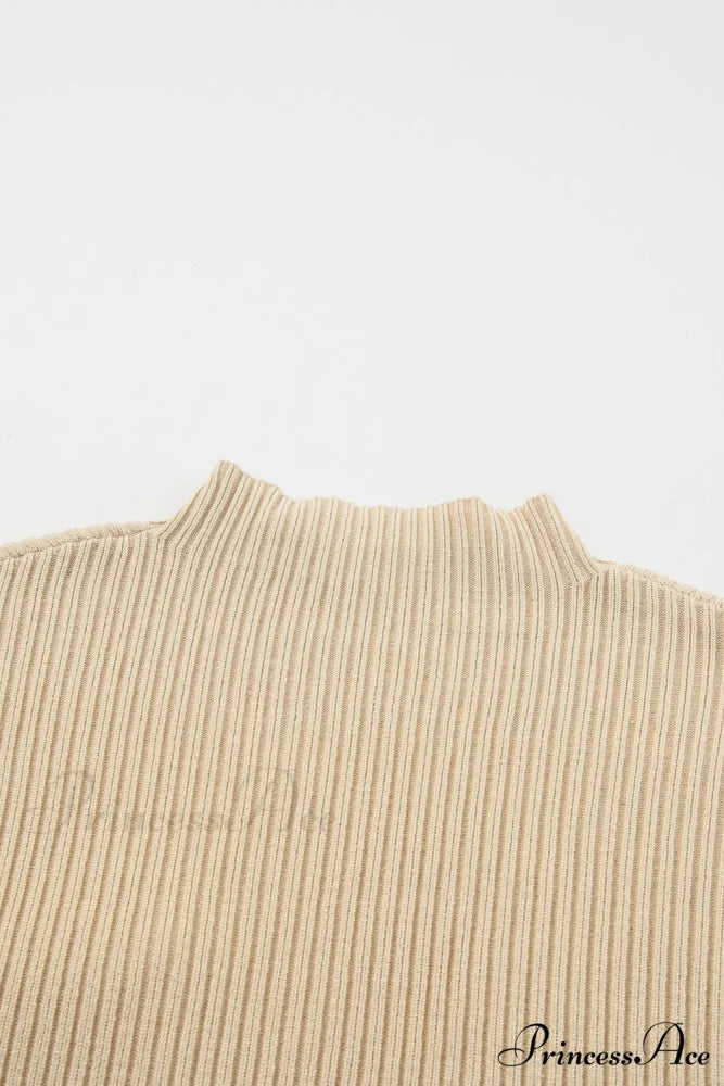 Arm Oatmeal Brief Knit Patch Ribbed with Sweater Pocket