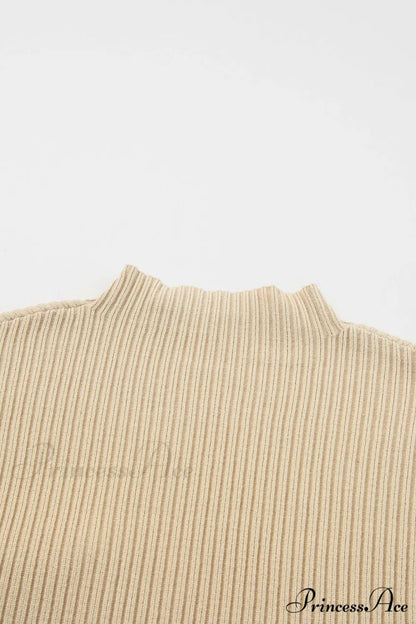 Arm Oatmeal Brief Knit Patch Ribbed with Sweater Pocket