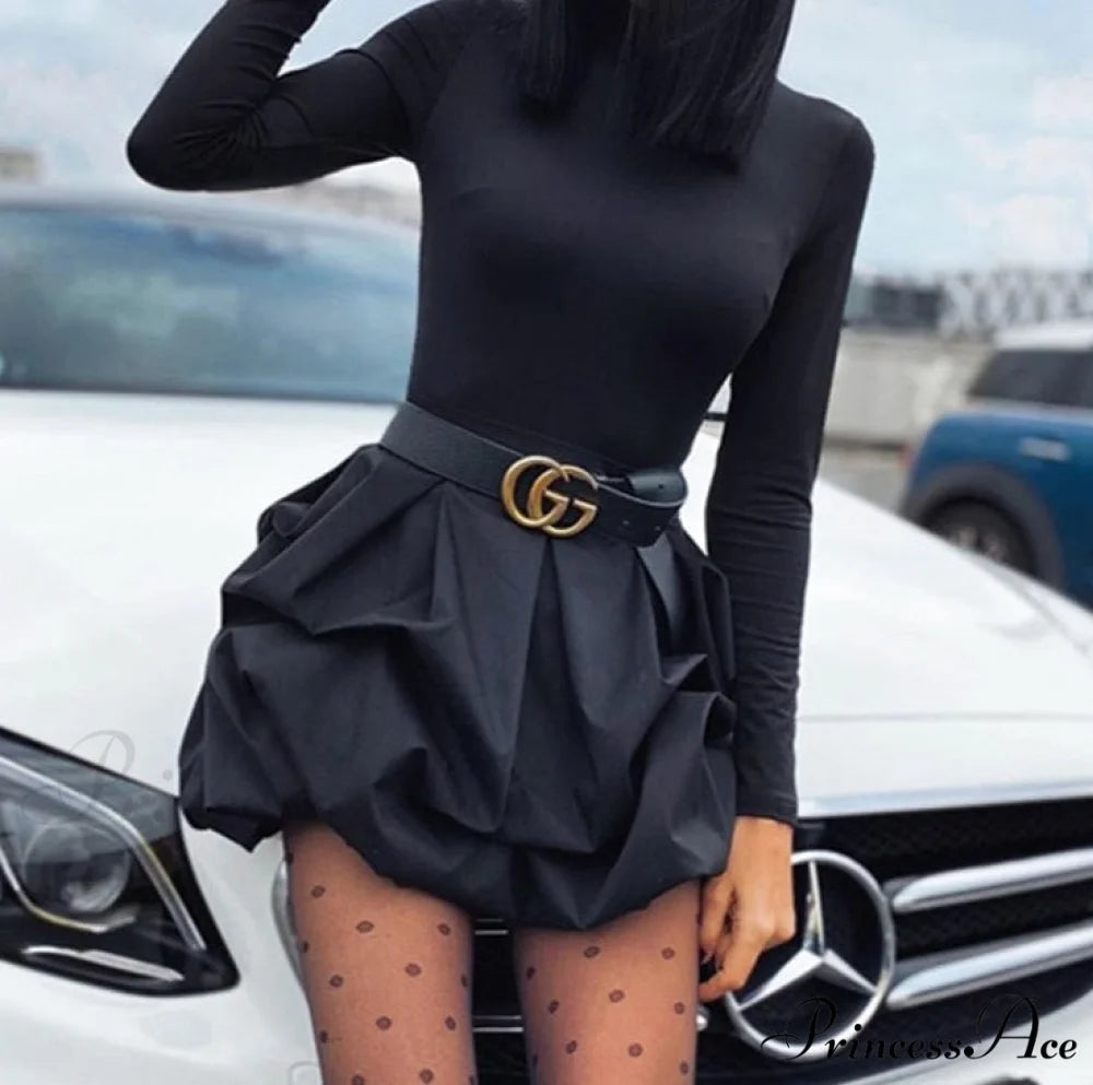 Arm Party - Bud Long - Solid Mini - Gown Black Gown Women’s