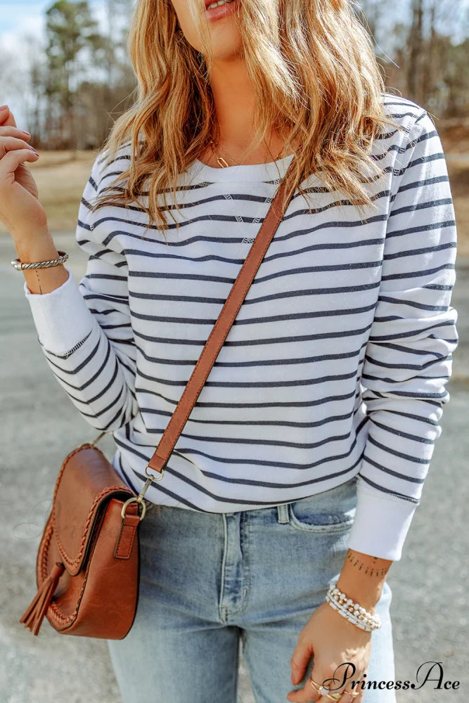 Arm Striped Long Top Dark Gray / S
