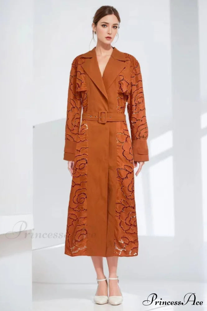 Arthur Embroidered Stylish Trench Coat S / 1#