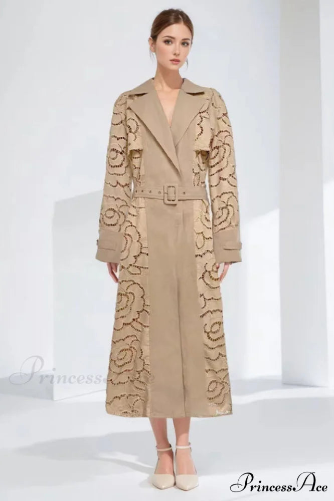 Arthur Embroidered Stylish Trench Coat S / 3#
