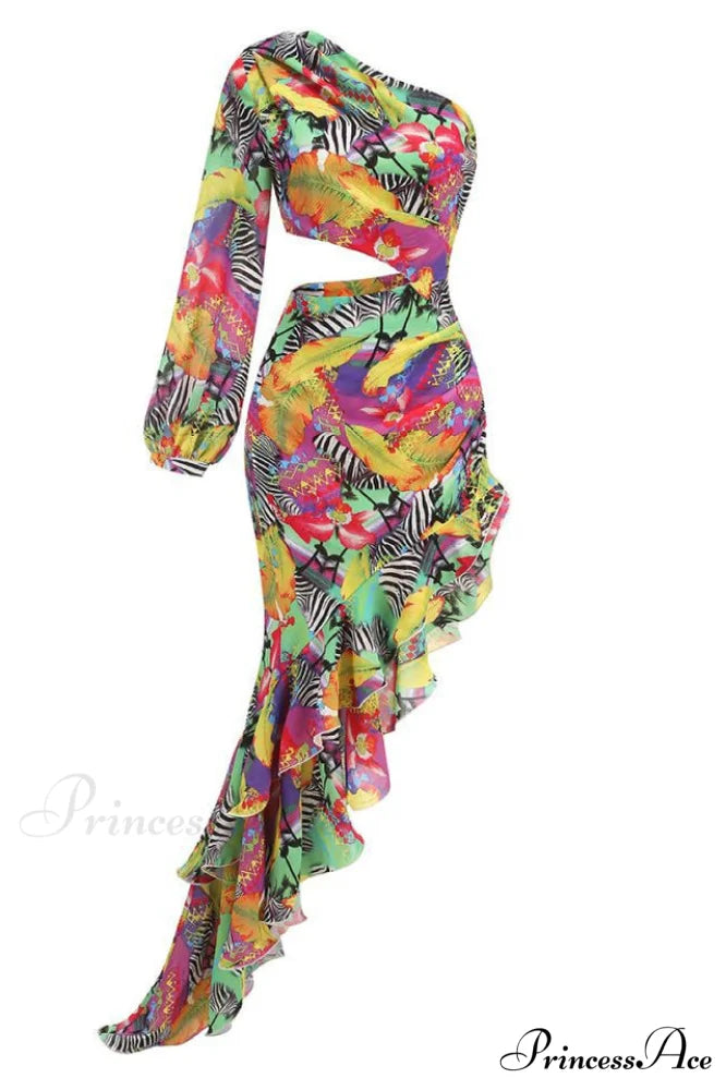 Asfrid Printed Stylish Maxi Dress XS / 3#