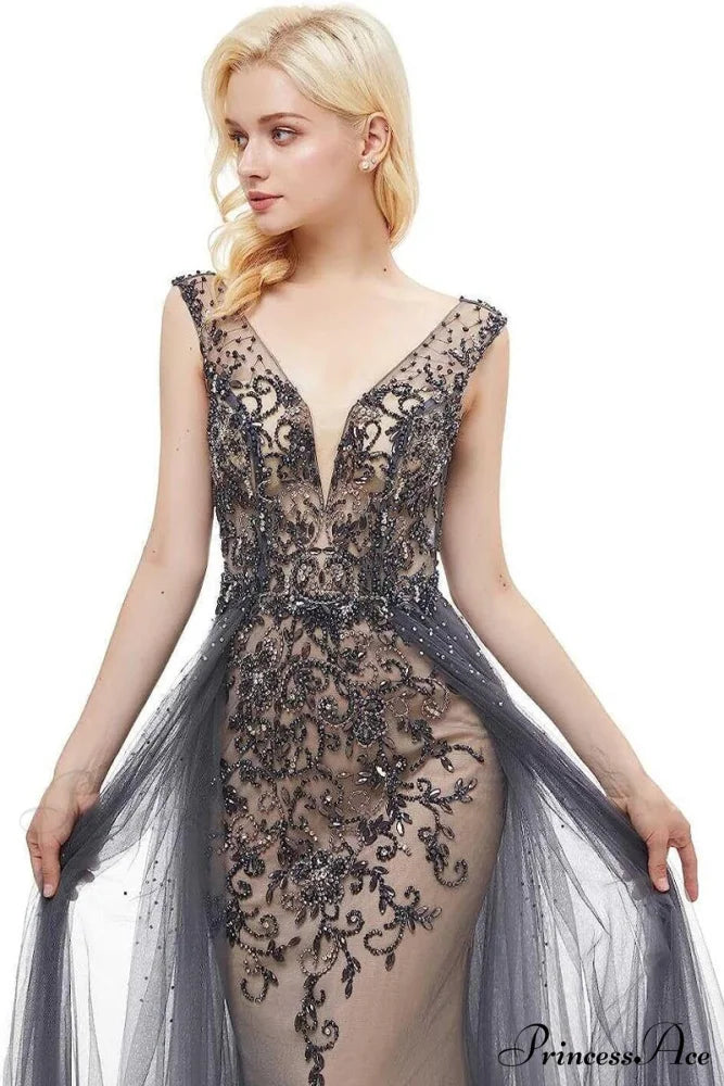 Asheville Embellished Graceful Backless Maxi Dress