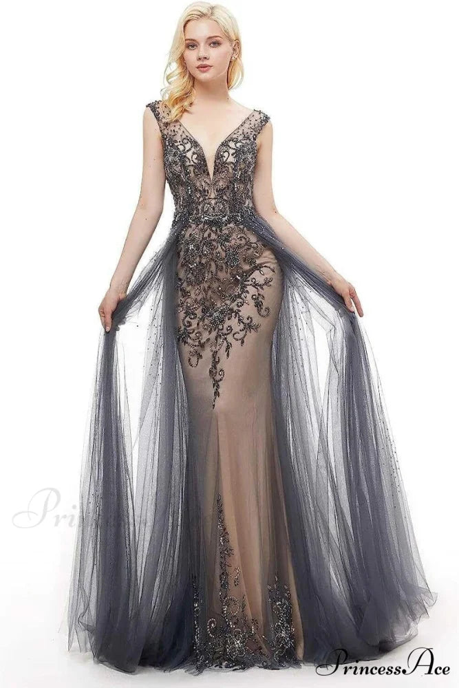 Asheville Embellished Graceful Backless Maxi Dress