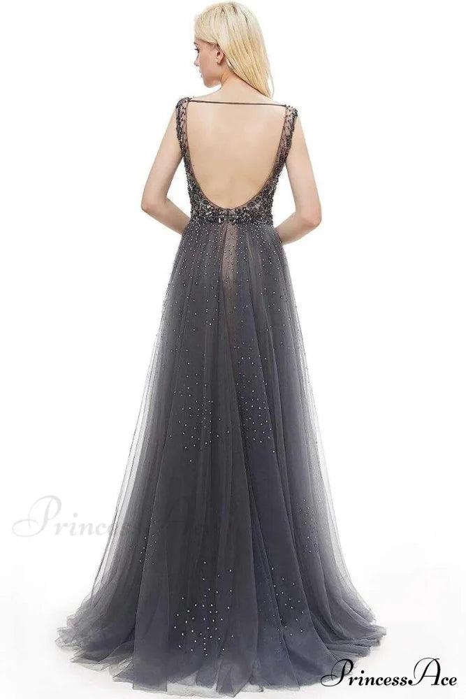 Asheville Embellished Graceful Backless Maxi Dress