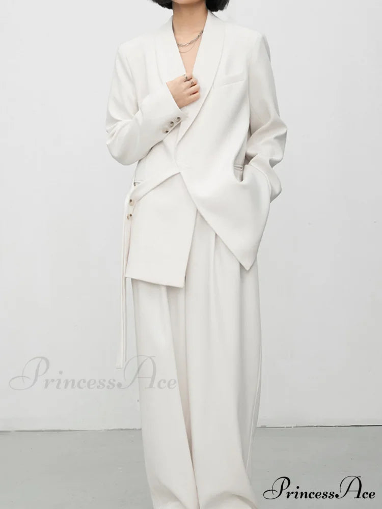 Asymmetric Buttoned Graceful Structured Blazer