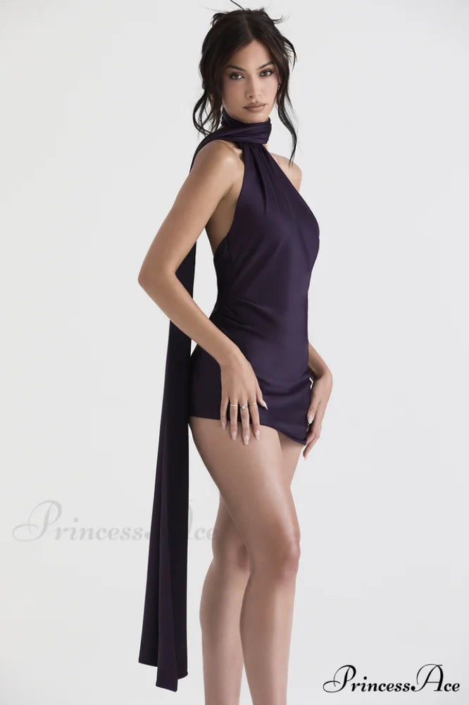 Asymmetric Wrap Stylish Neck Dress