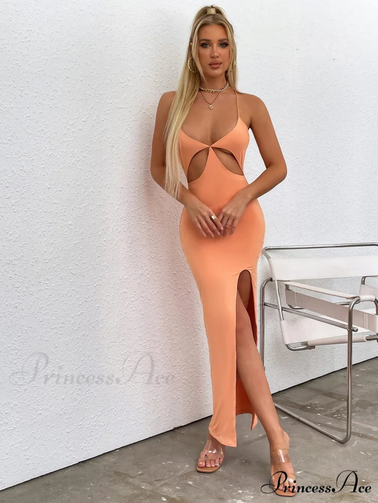 Asymmetrical Neck Glitter Trendy Strap Cut Out Dress