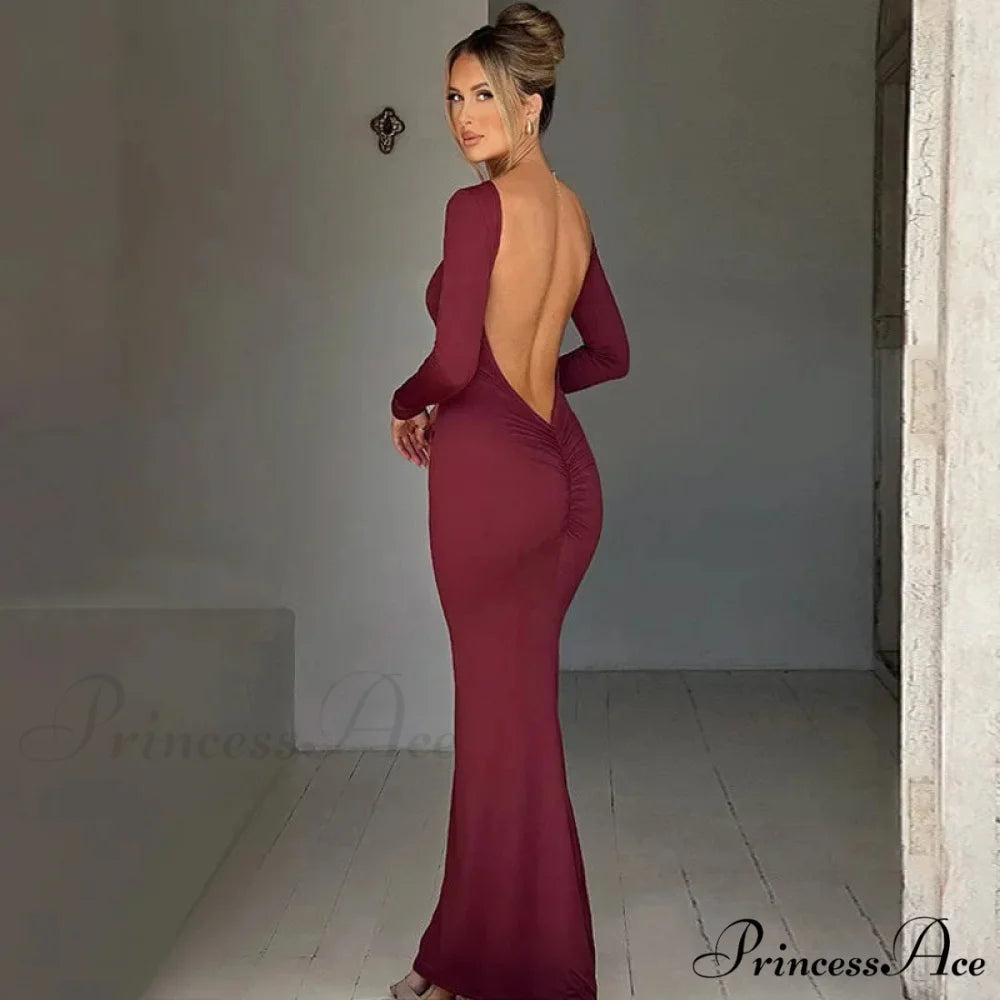 Asymmetrical One Shoulder Casual Party Slip Maxi Dress