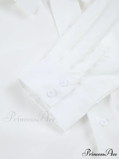 Asymmetrical Pocket Button Trendy Collar Crop Shirt