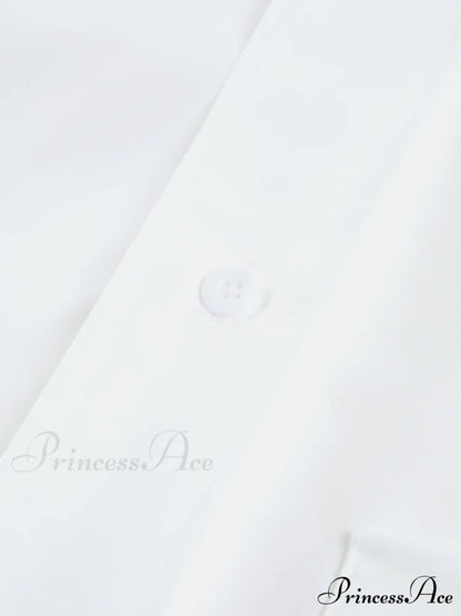 Asymmetrical Pocket Button Trendy Collar Crop Shirt