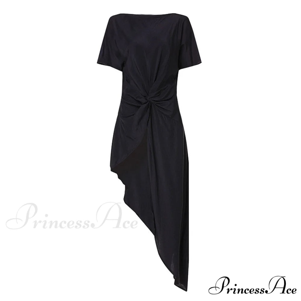 Asymmetrical Summer Casual Sexy Blouse Black / S