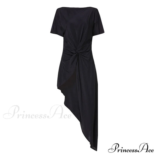 Asymmetrical Summer Casual Sexy Blouse Black / S