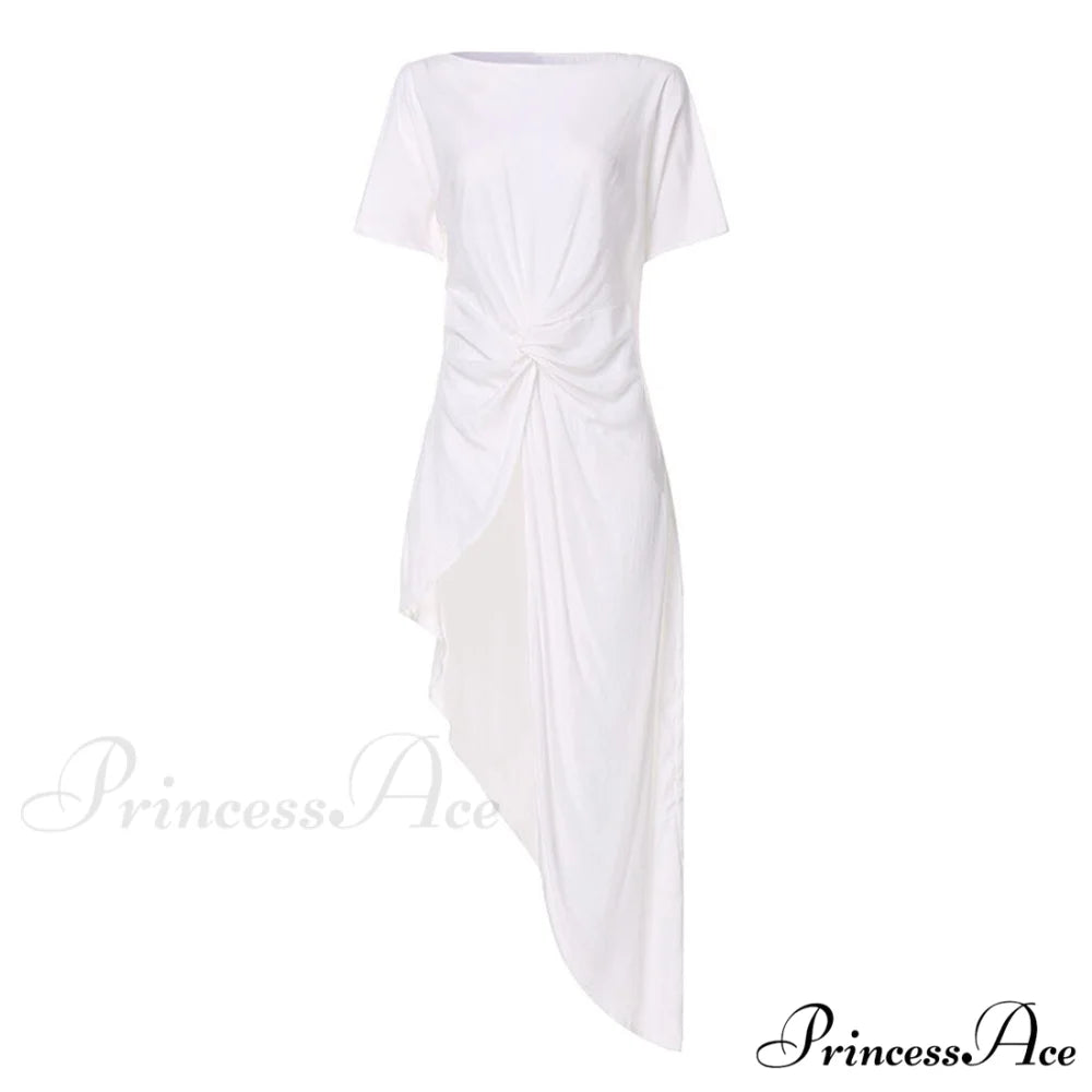 Asymmetrical Summer Casual Sexy Blouse White / S