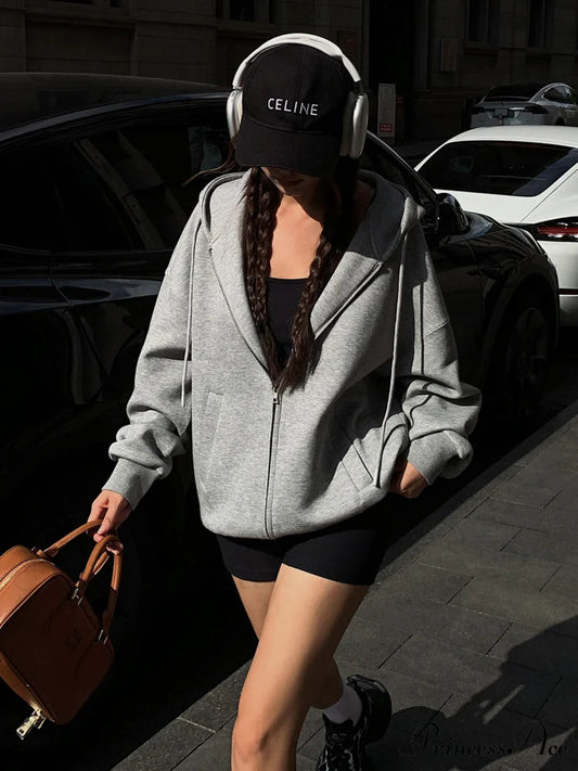 Athflow Charming Oversized Hoodie Light Grey / XS Sweatshirts & Hoodies-L