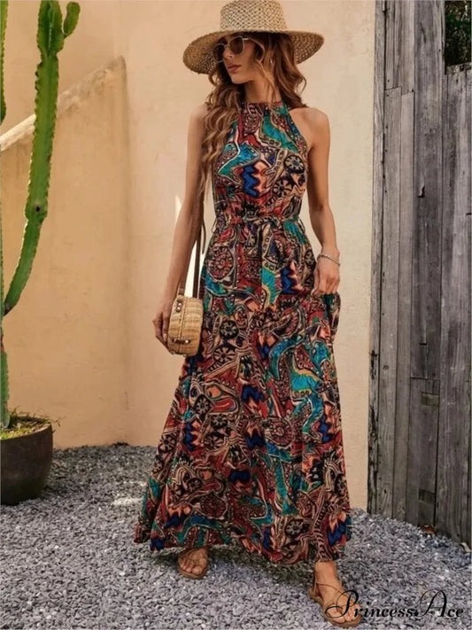 Attractive Antique Suspended Neck Boho Dress bohodress-250126
