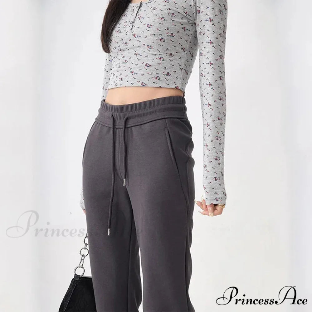 Attractive High Waist Flare Trousers pants-241228