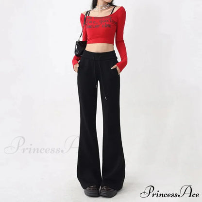 Attractive High Waist Flare Trousers pants-241228