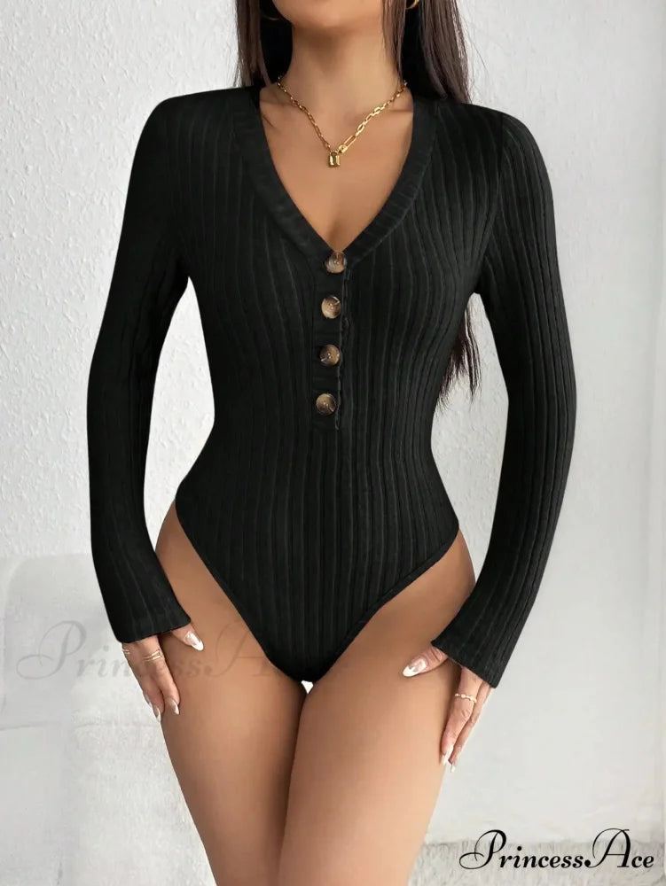 Attractive Slimming Le Yin One-Piece Button Base Coat Women black / XXS knittop-250126