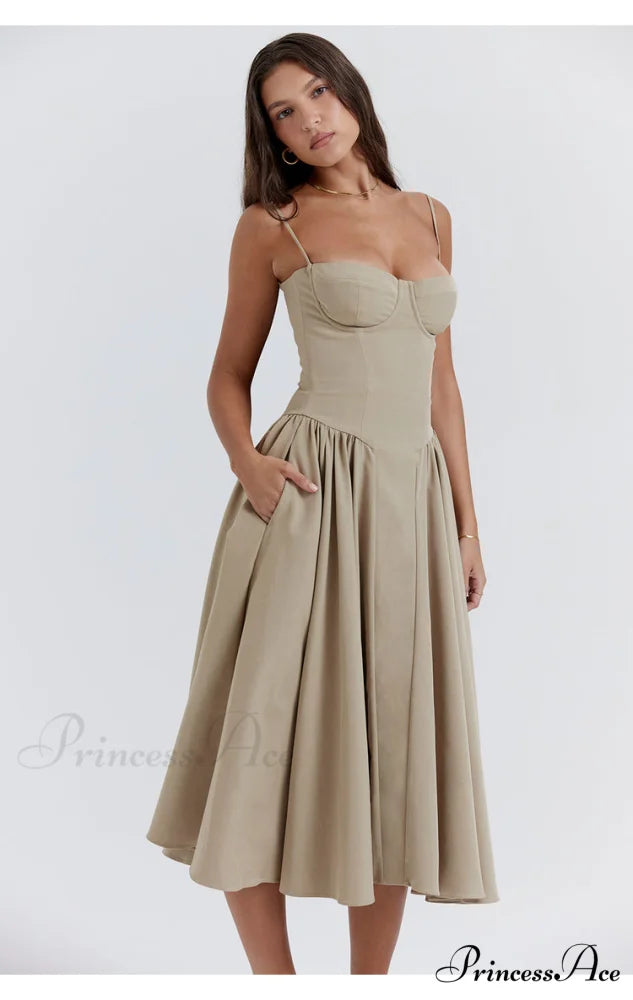 Aurora Midi/Maxi Stylish Bustier Corset Dress Midi / S