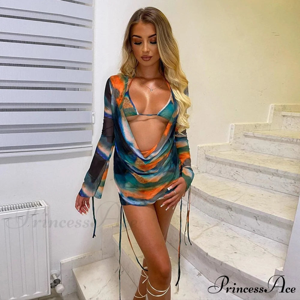 AURORA THREE Stylish PIECE SET Green / S