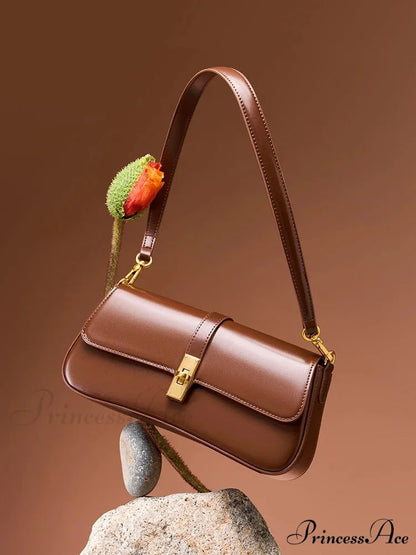 Authentic Leather French Bread Shoulder Purse shoulder-250126