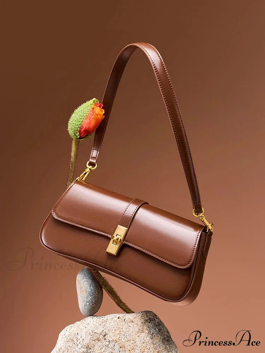 Authentic Leather French Bread Shoulder Purse shoulder-250126