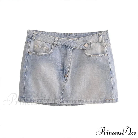 Autumn Fashionable Elegant Casual European American Stylish Comfortable New Skirt BLUE / XS