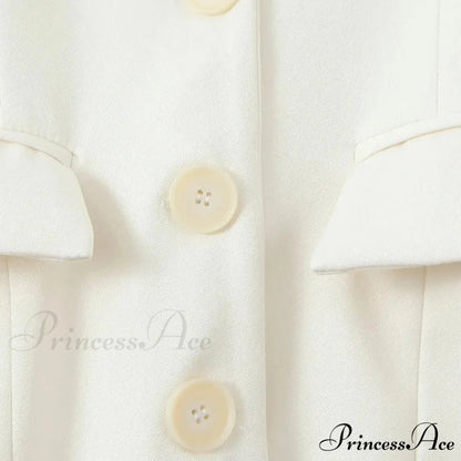 Autumn Single-Breasted Buttons Slim Waist Retro Shoulder Full Sleeve Blazer