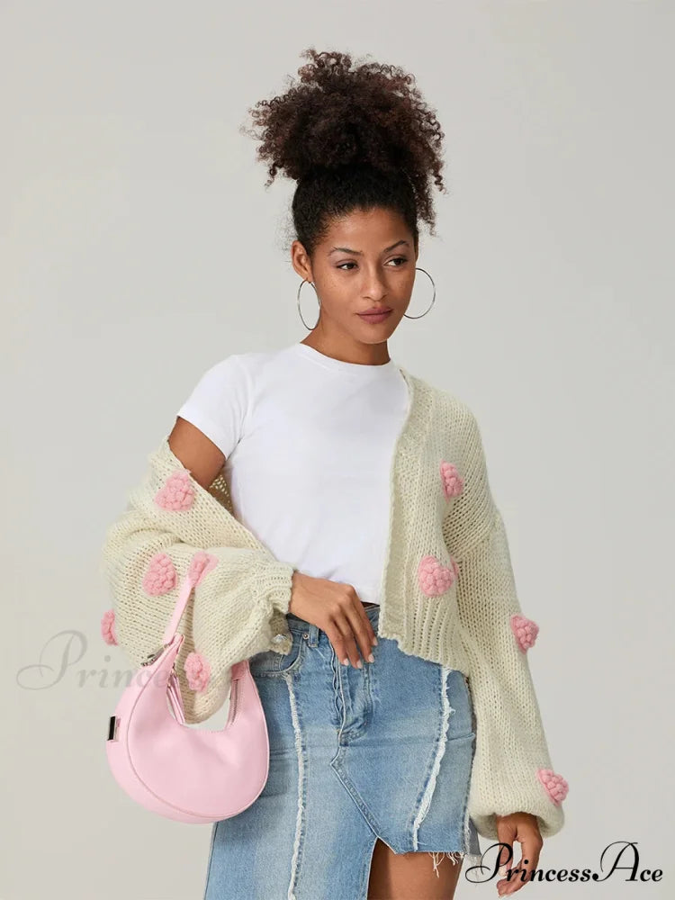 Autumn Sweater 3D Bow Cardigan