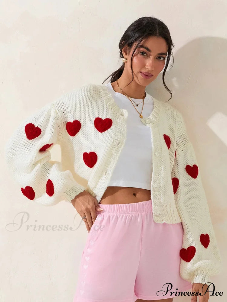 Autumn Sweater 3D Bow Cardigan white3 / S