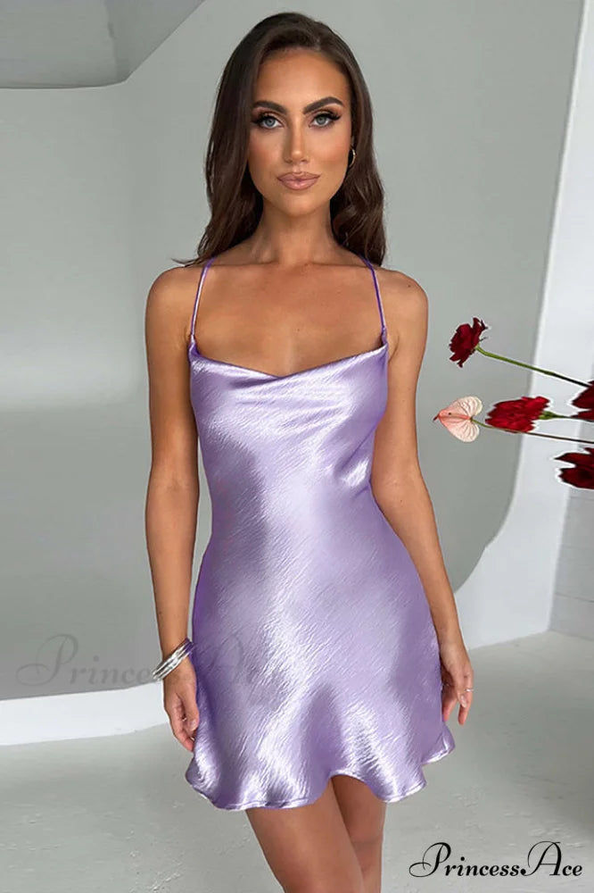 Avianna Elegant Mini Dress S / Lilac