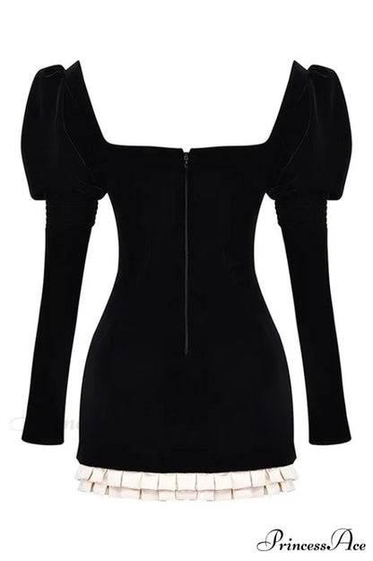 Azaria Black Stylish Vintage Dress