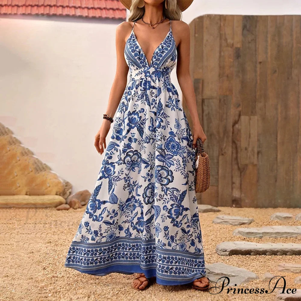 Azure Ivory China Chiffon Floral Petite Dress oldfloraldress-250126