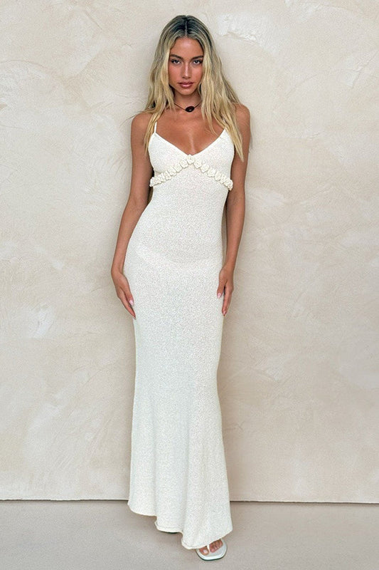 Solid Knit Sleeveless Beach Boho Dress