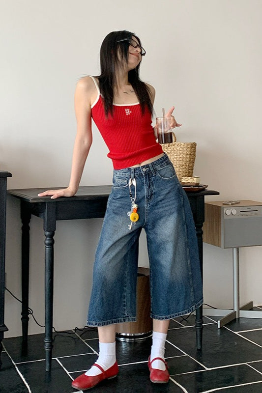 Vintage Wash Denim Culottes