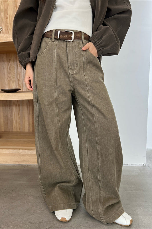 Vintage Wide-Leg Tapered Pants