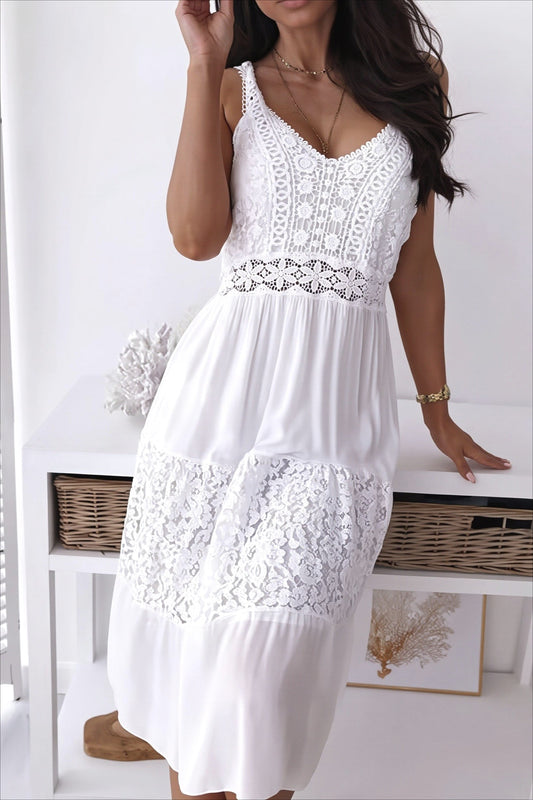 Lace Panel Cami Beach Boho Dress