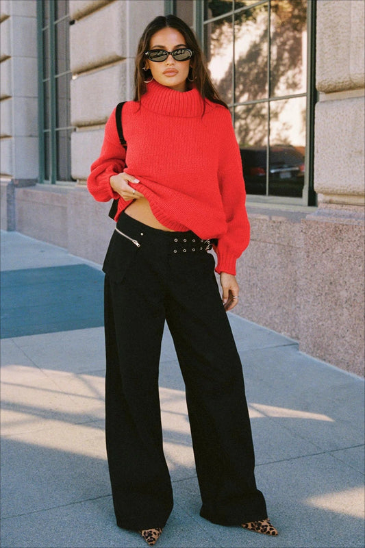 Adjustable Waist Side Pocket Loose Fit Jeans