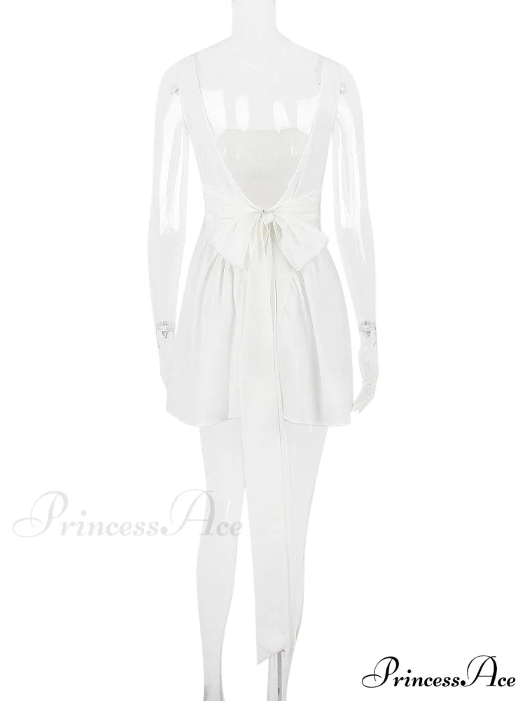 Backless Bow Stylish Mini Dress