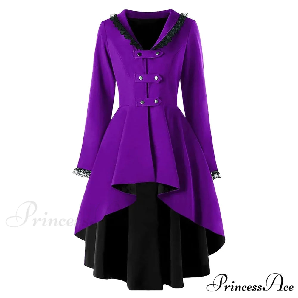 Backless Hanging Neck High-Waisted Dot Split Sleeveless Maxi Dress Purple / S