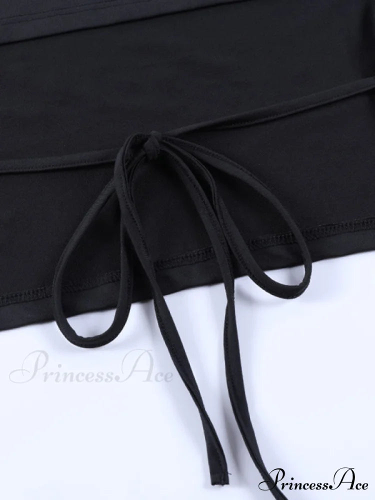 Backless Irregular Back Crop Straps Top Women’s Sleeveless - Top Black / M